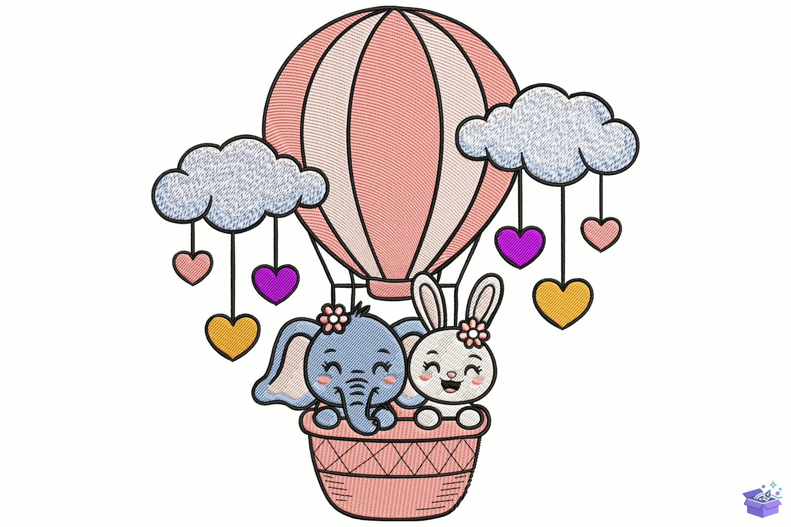 Baby Animal Love - Makine Nakış Deseni (SVG, DXF, EPS, PNG) - Nakış Desenleri İndir (DXF, SVG, EPS)