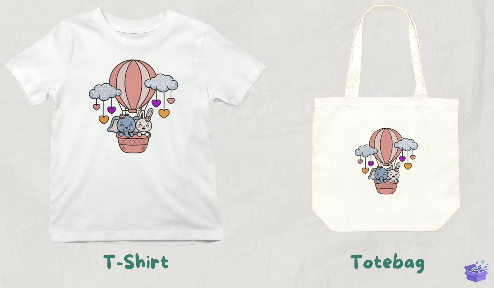 Baby Animal Love - Makine Nakış Deseni (SVG, DXF, EPS, PNG) - detaylı önizleme 3