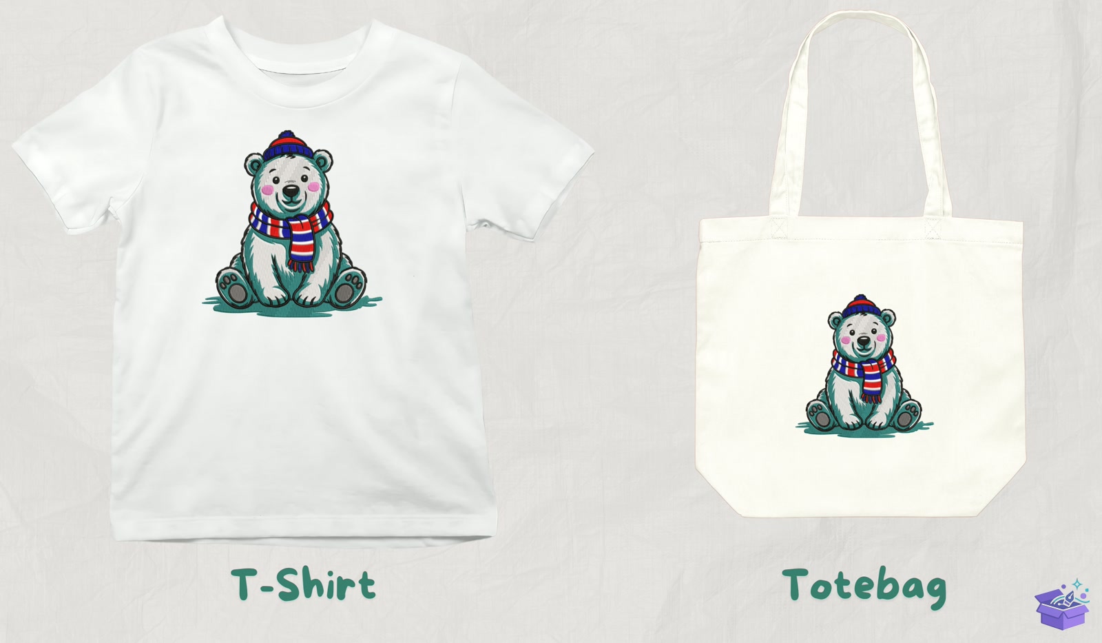 Winter Polar Bear - Makine Nakış Deseni (SVG, DXF, EPS, PNG) - detaylı önizleme 3
