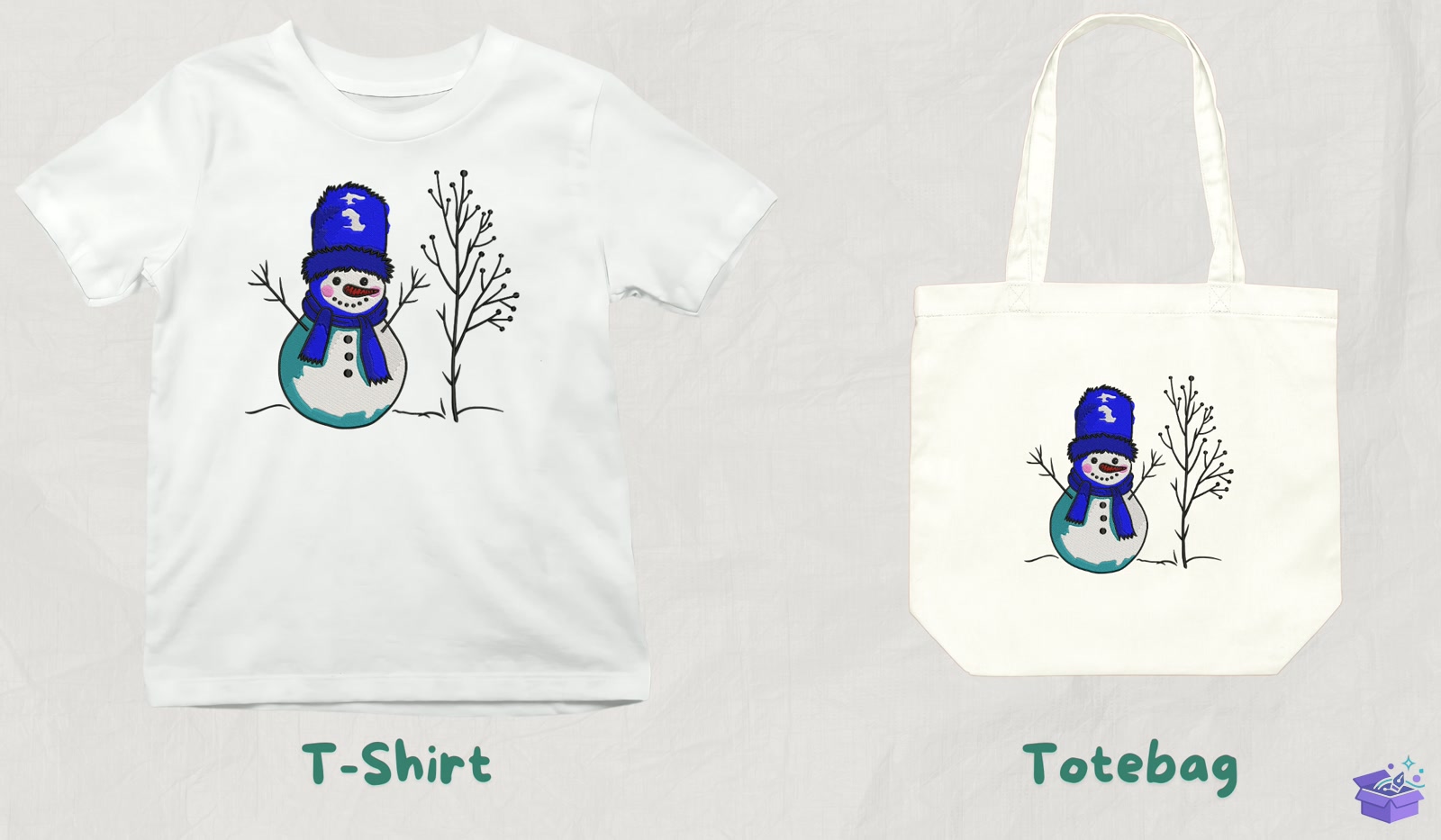 Winter Snowman - Makine Nakış Deseni (SVG, DXF, EPS, PNG) - detaylı önizleme 3