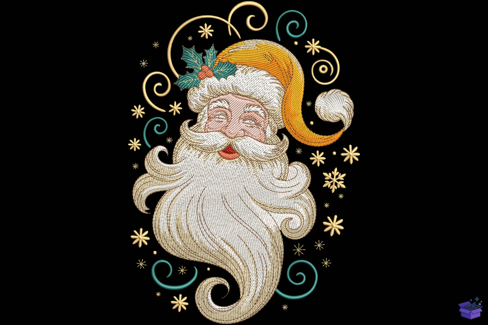 Santa Claus Portrait - Makine Nakış Deseni (SVG, DXF, EPS, PNG) - Nakış Desenleri İndir (DXF, SVG, AI)