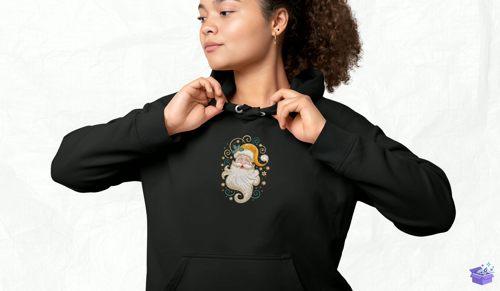 Santa Claus Portrait - Makine Nakış Deseni (SVG, DXF, EPS, PNG) - detaylı önizleme 4