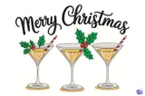 "Merry Christmas" Kokteyli (5 Tasarım) - Makine Nakış Deseni (PES, DST, JEF, EXP, VP3, HUS) - detaylı önizleme 1