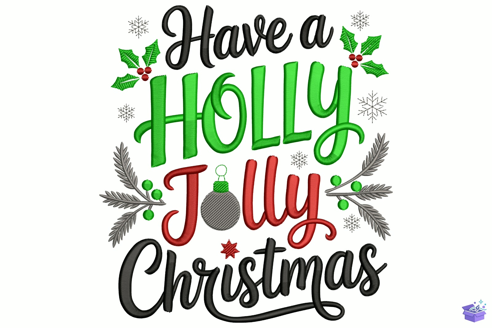 Xmas Typography - Makine Nakış Deseni (SVG, DXF, EPS, PNG) - Nakış Desenleri İndir (DXF, SVG, EPS)