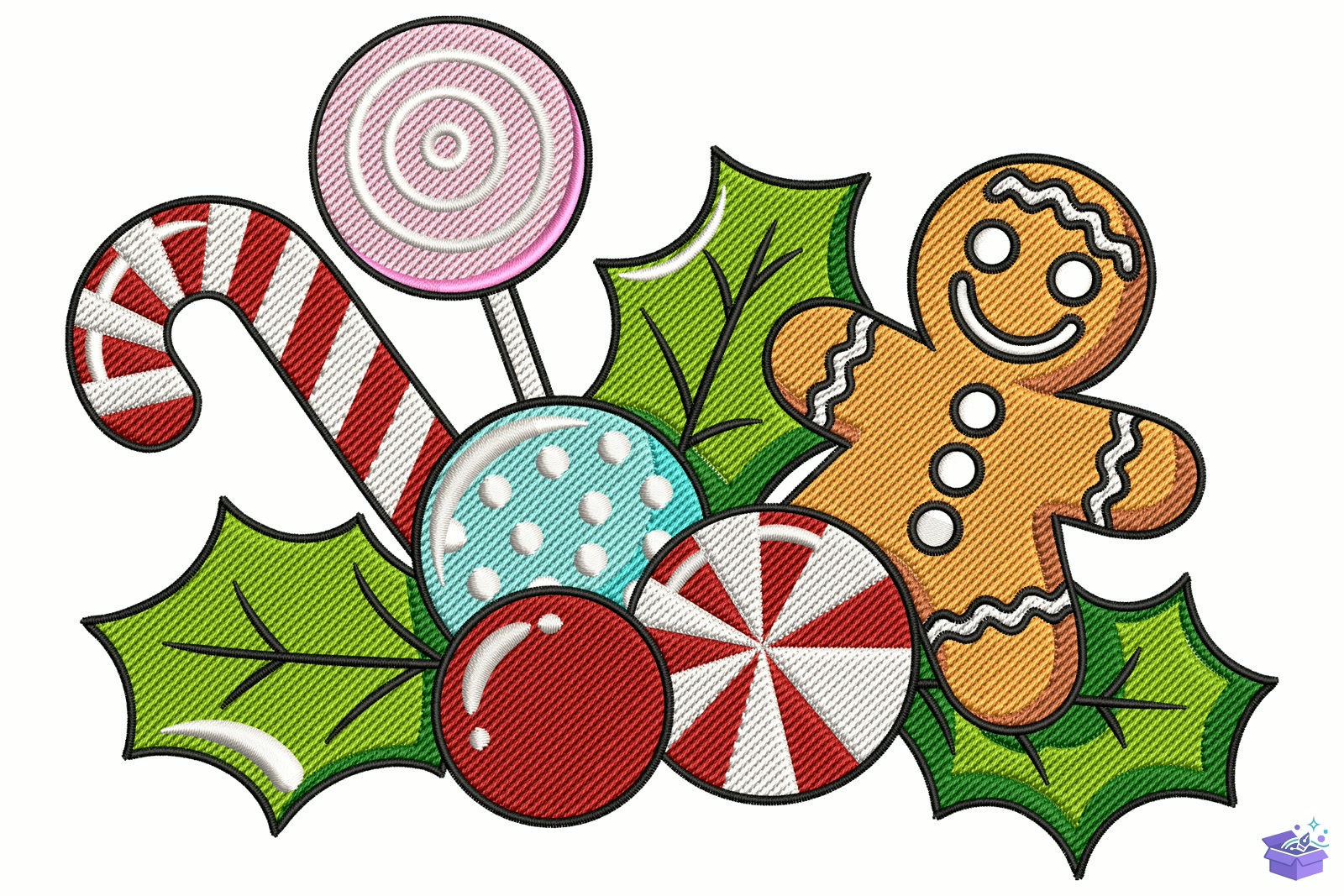 Holiday Sweets - Makine Nakış Deseni (SVG, DXF, EPS, PNG) - detaylı önizleme 5