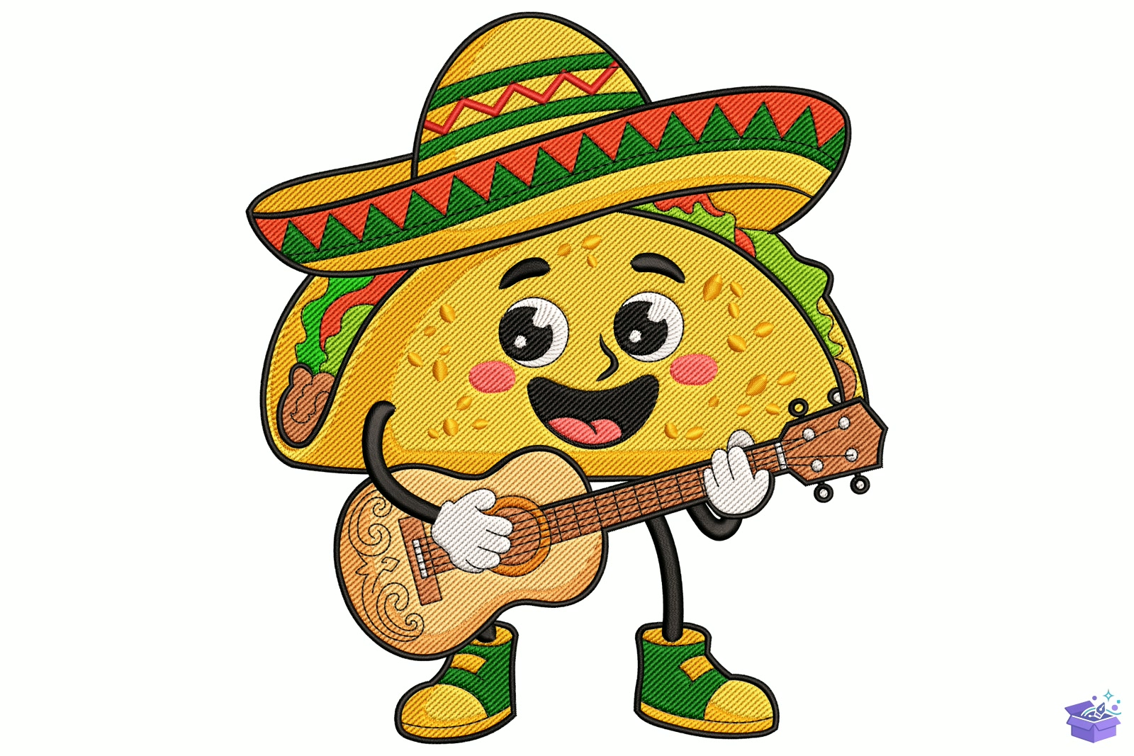 Taco With Guitar - Makine Nakış Deseni (SVG, DXF, EPS, PNG) - detaylı önizleme 5