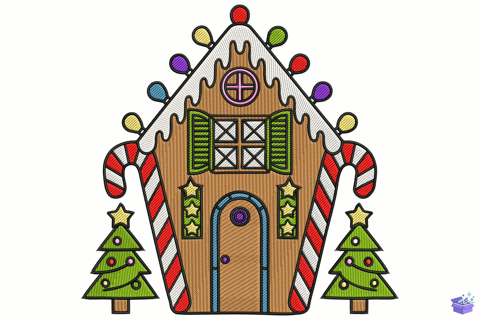Gingerbread House - Makine Nakış Deseni (SVG, DXF, EPS, PNG) - detaylı önizleme 5