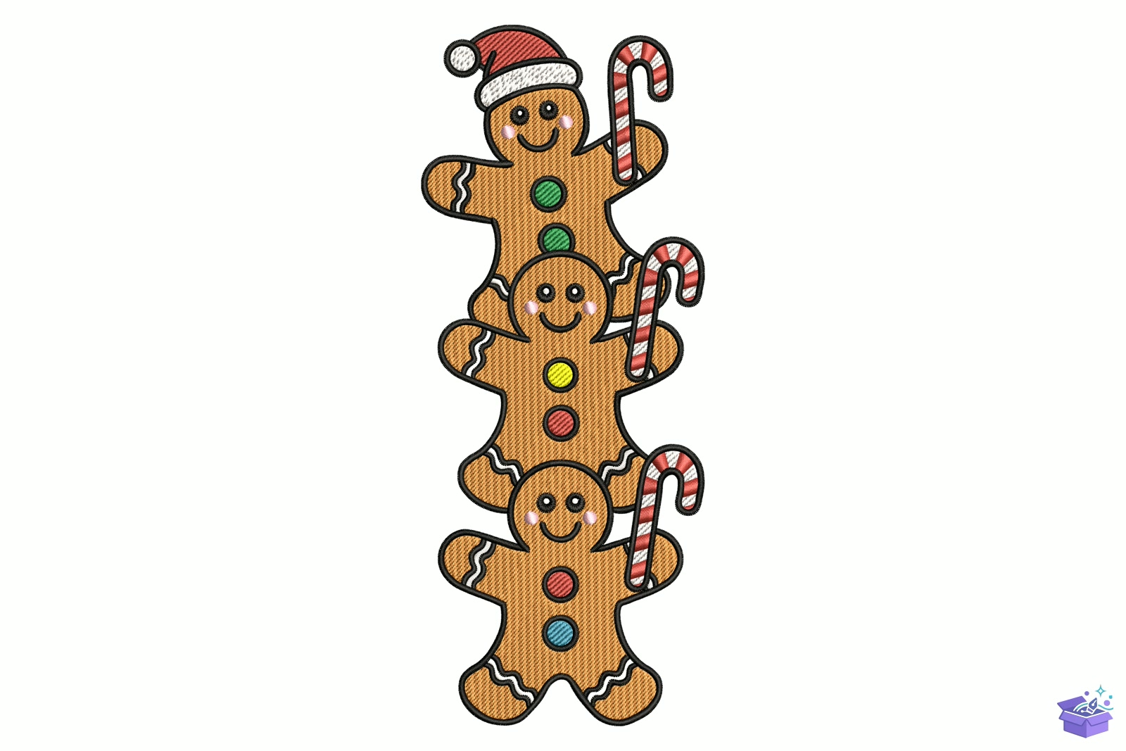 Stacked Gingerbread - Makine Nakış Deseni (SVG, DXF, EPS, PNG) - Nakış Desenleri İndir (DXF, SVG, EPS)