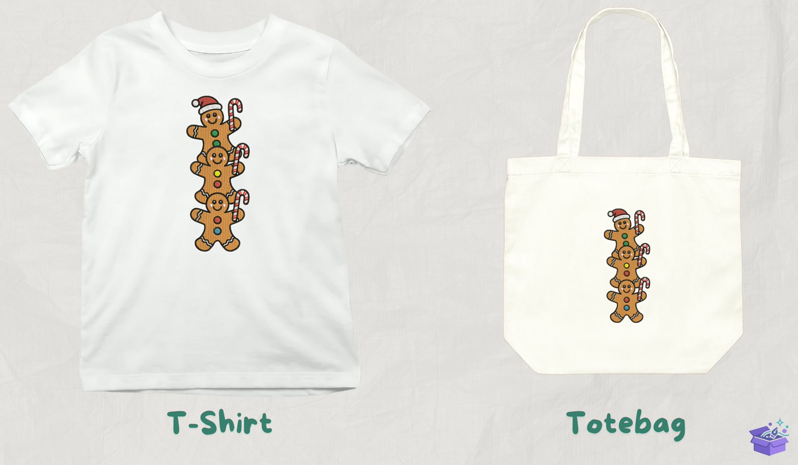 Stacked Gingerbread - Makine Nakış Deseni (SVG, DXF, EPS, PNG) - detaylı önizleme 3