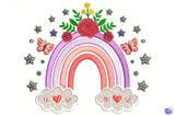 Çiçekli Gökkuşağı (5 Tasarım) - Makine Nakış Deseni (PES, DST, JEF, EXP, VP3, HUS) - detaylı önizleme 5