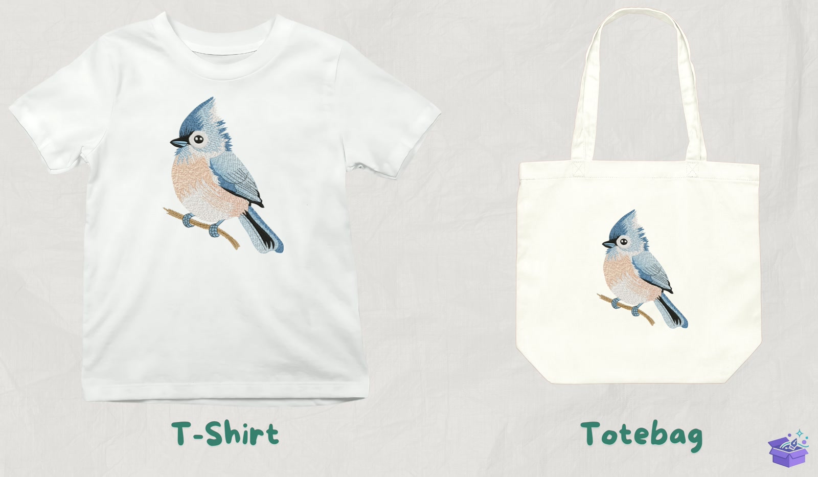 Blue Jay Kuş Figürü - Makine Nakış Deseni (SVG, DXF, EPS, PNG) - detaylı önizleme 3