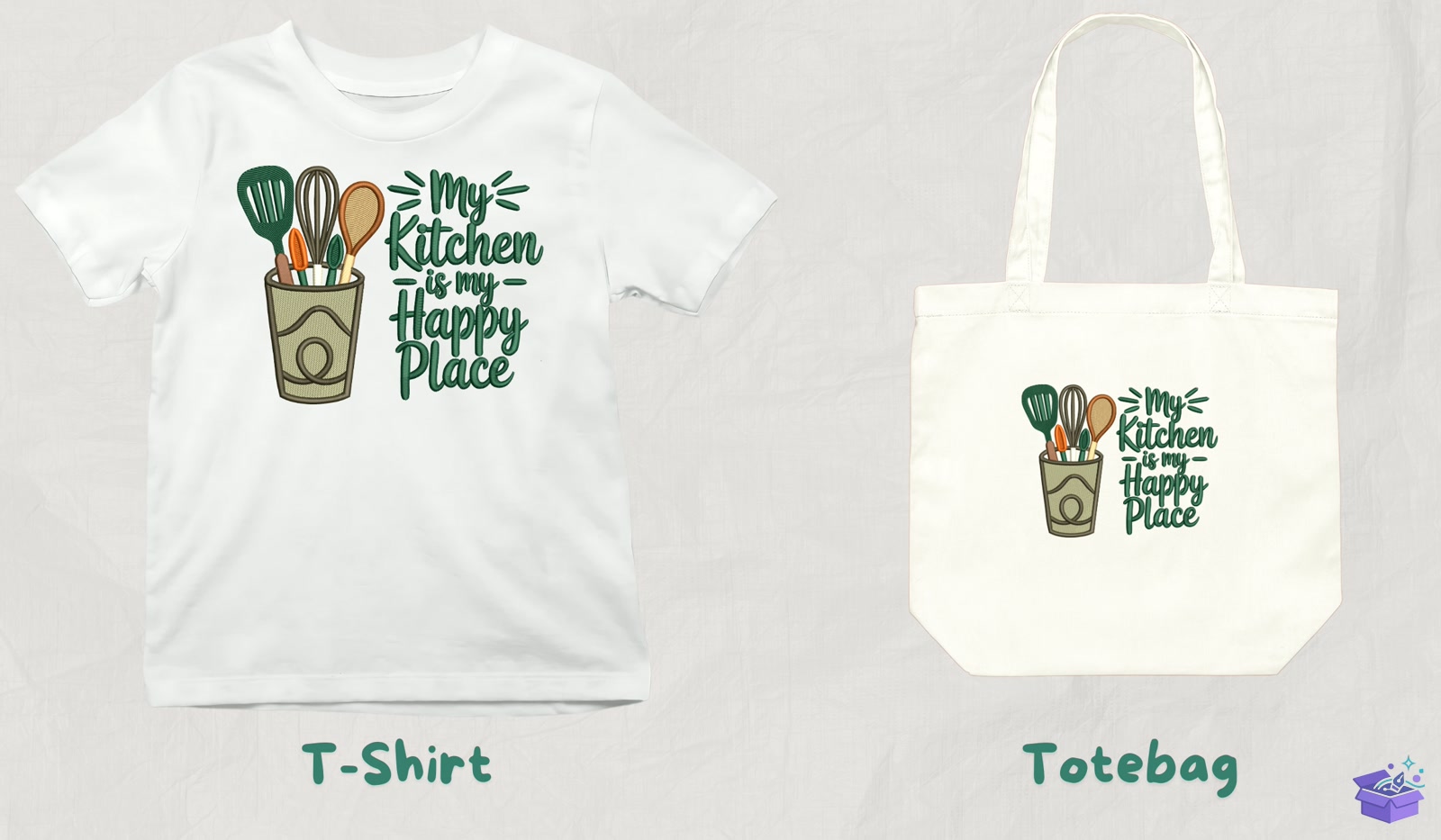 Cooking Utensils Quote - Makine Nakış Deseni (SVG, DXF, EPS, PNG) - detaylı önizleme 3