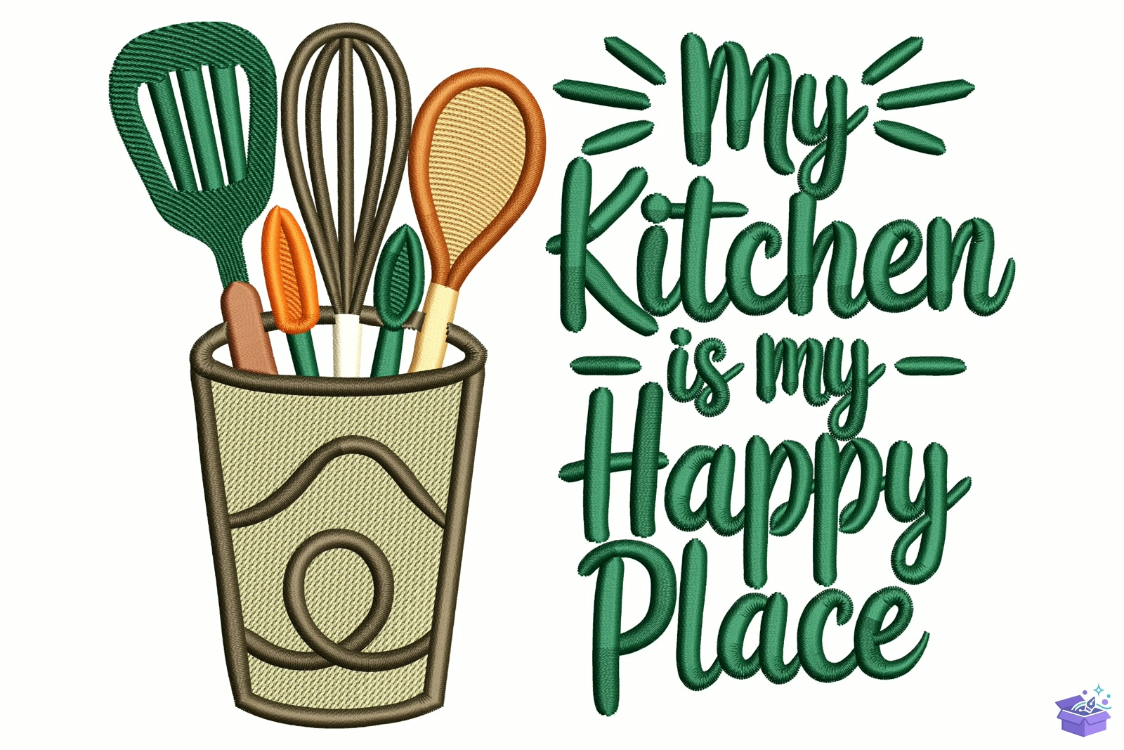 Cooking Utensils Quote - Makine Nakış Deseni (SVG, DXF, EPS, PNG) - detaylı önizleme 5