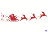 Ren Geyikli Noel Baba Kızağı - Makine Nakış Deseni (PES, DST, JEF, EXP, VP3, HUS) - detaylı önizleme 1