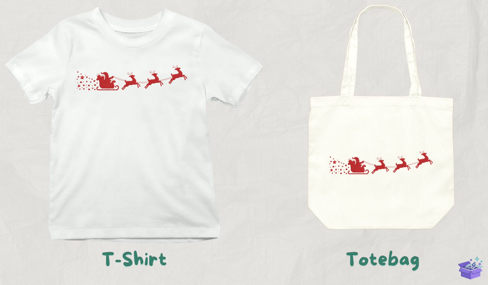 Santa Sleigh With Ren Geyiği - Makine Nakış Deseni (SVG, DXF, EPS, PNG) - detaylı önizleme 3