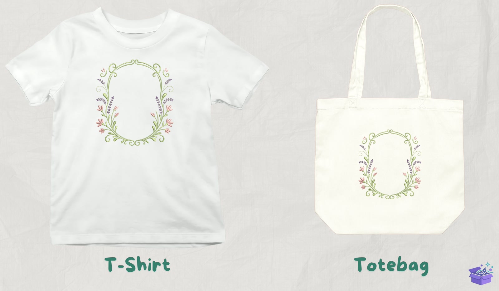 Vintage Botanical Border - Makine Nakış Deseni (SVG, DXF, EPS, PNG) - detaylı önizleme 3