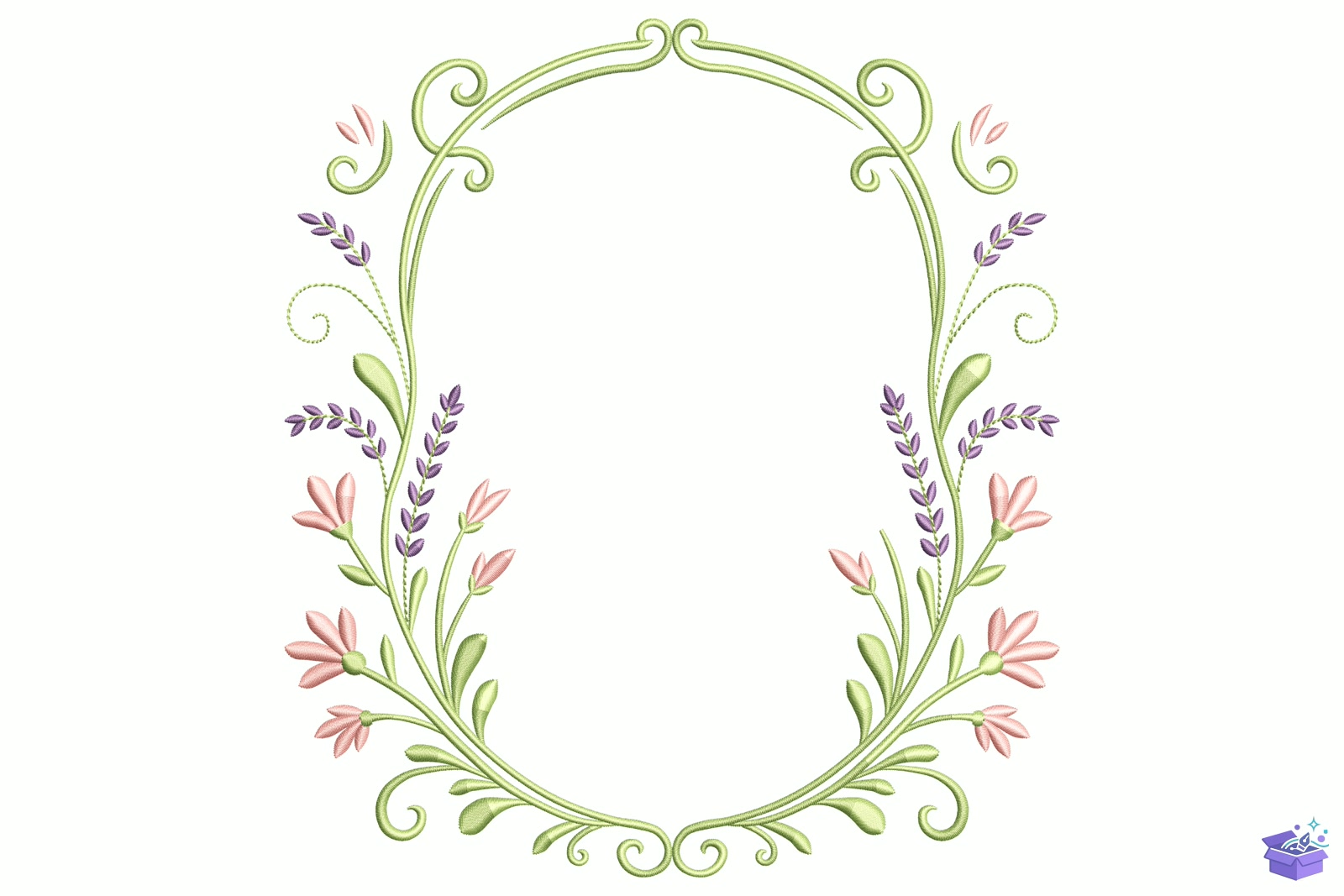 Vintage Botanical Border - Makine Nakış Deseni (SVG, DXF, EPS, PNG) - detaylı önizleme 5
