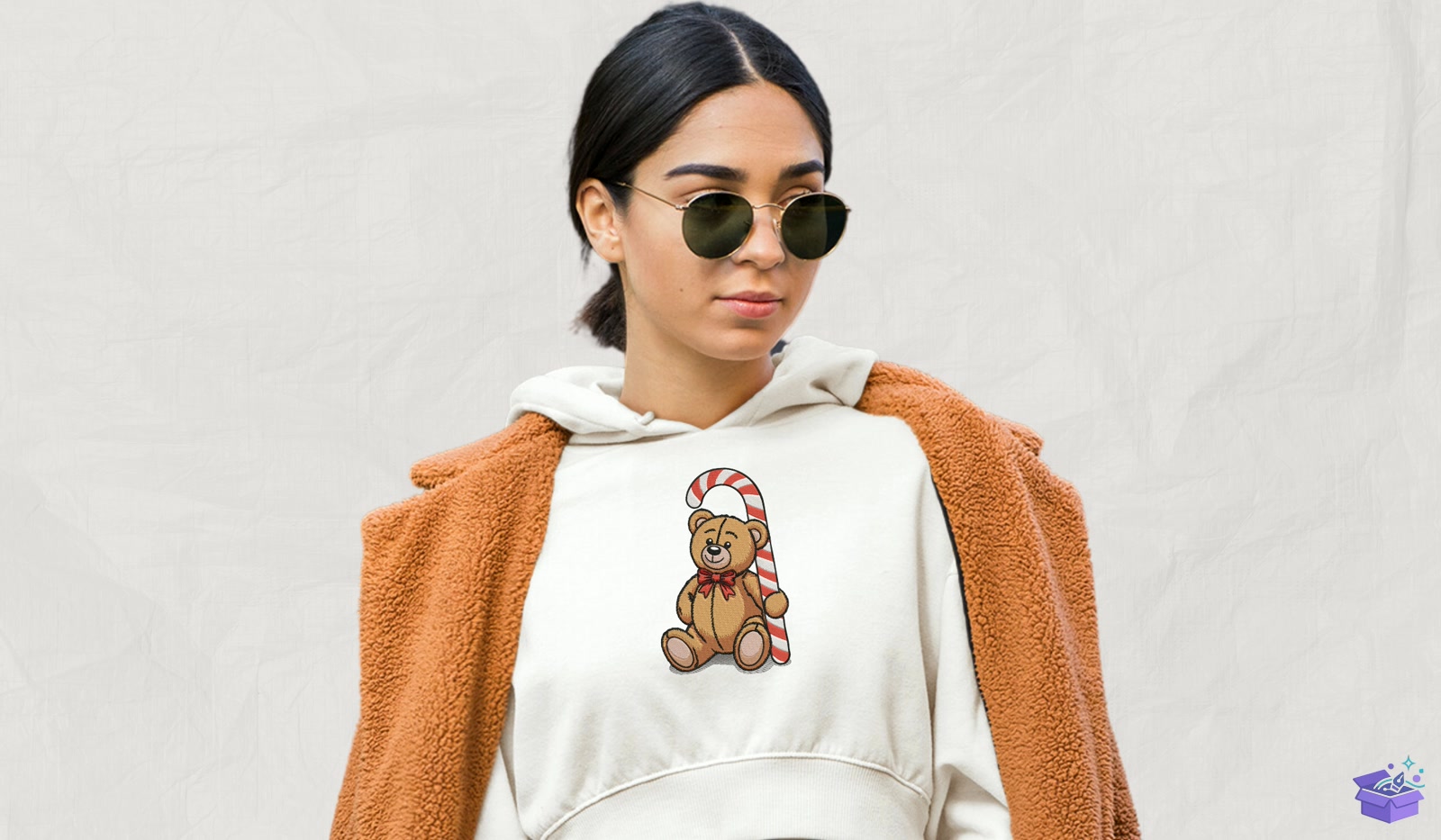 Yılbaşı Teddy Bear - Makine Nakış Deseni (SVG, DXF, EPS, PNG) - detaylı önizleme 2