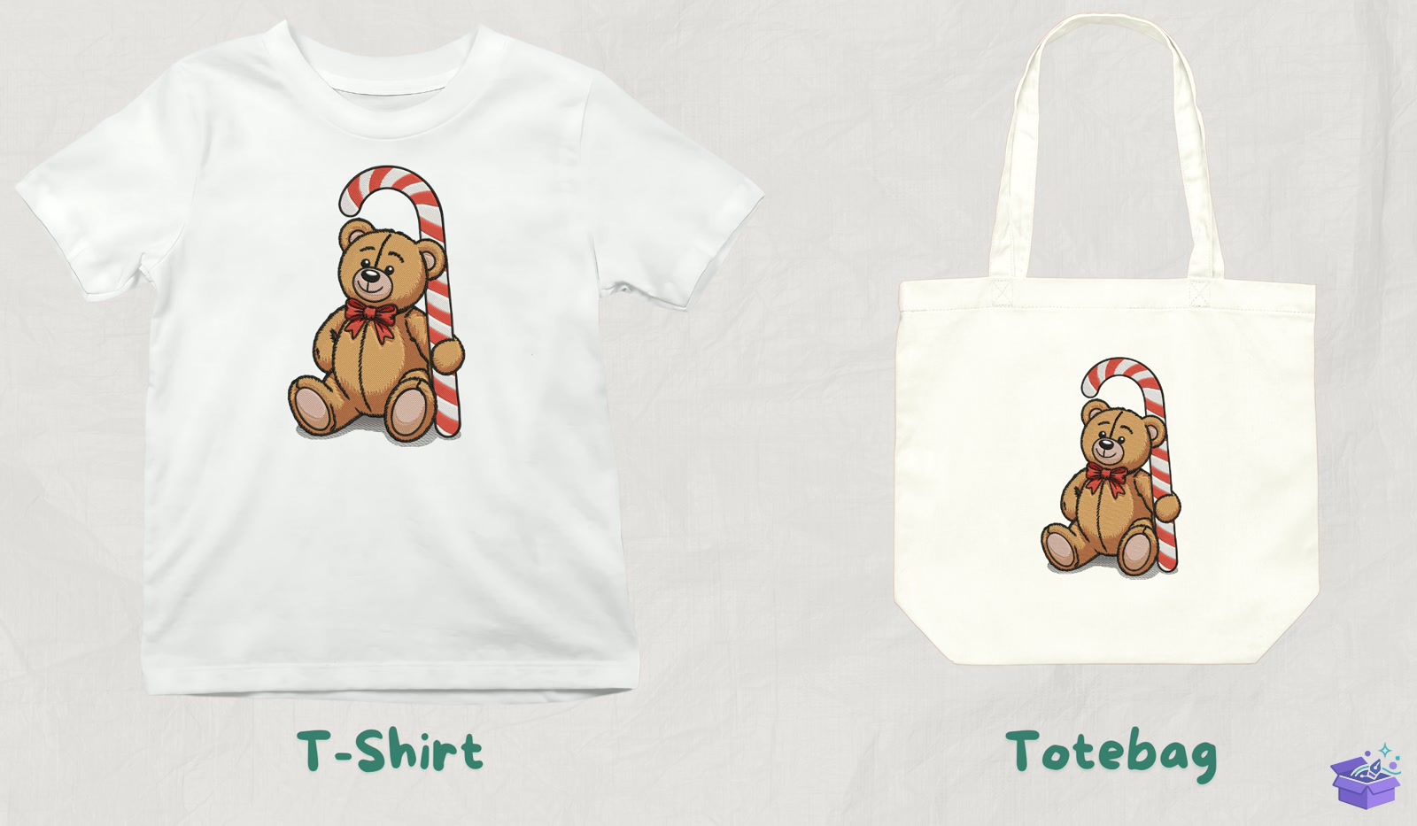 Yılbaşı Teddy Bear - Makine Nakış Deseni (SVG, DXF, EPS, PNG) - detaylı önizleme 3