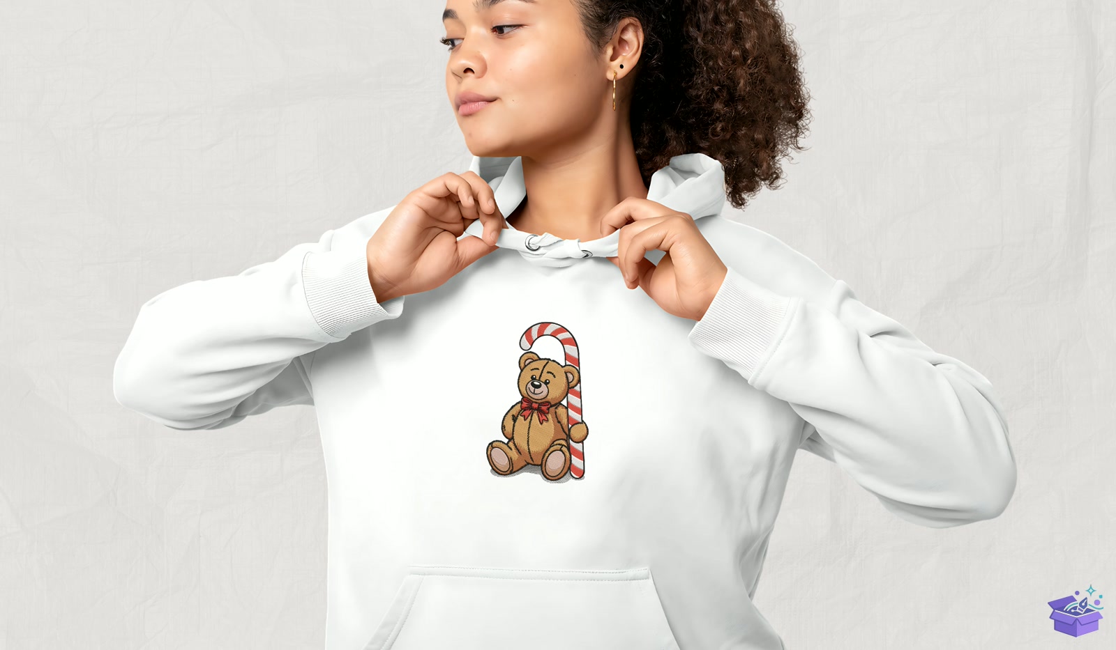 Yılbaşı Teddy Bear - Makine Nakış Deseni (SVG, DXF, EPS, PNG) - detaylı önizleme 4