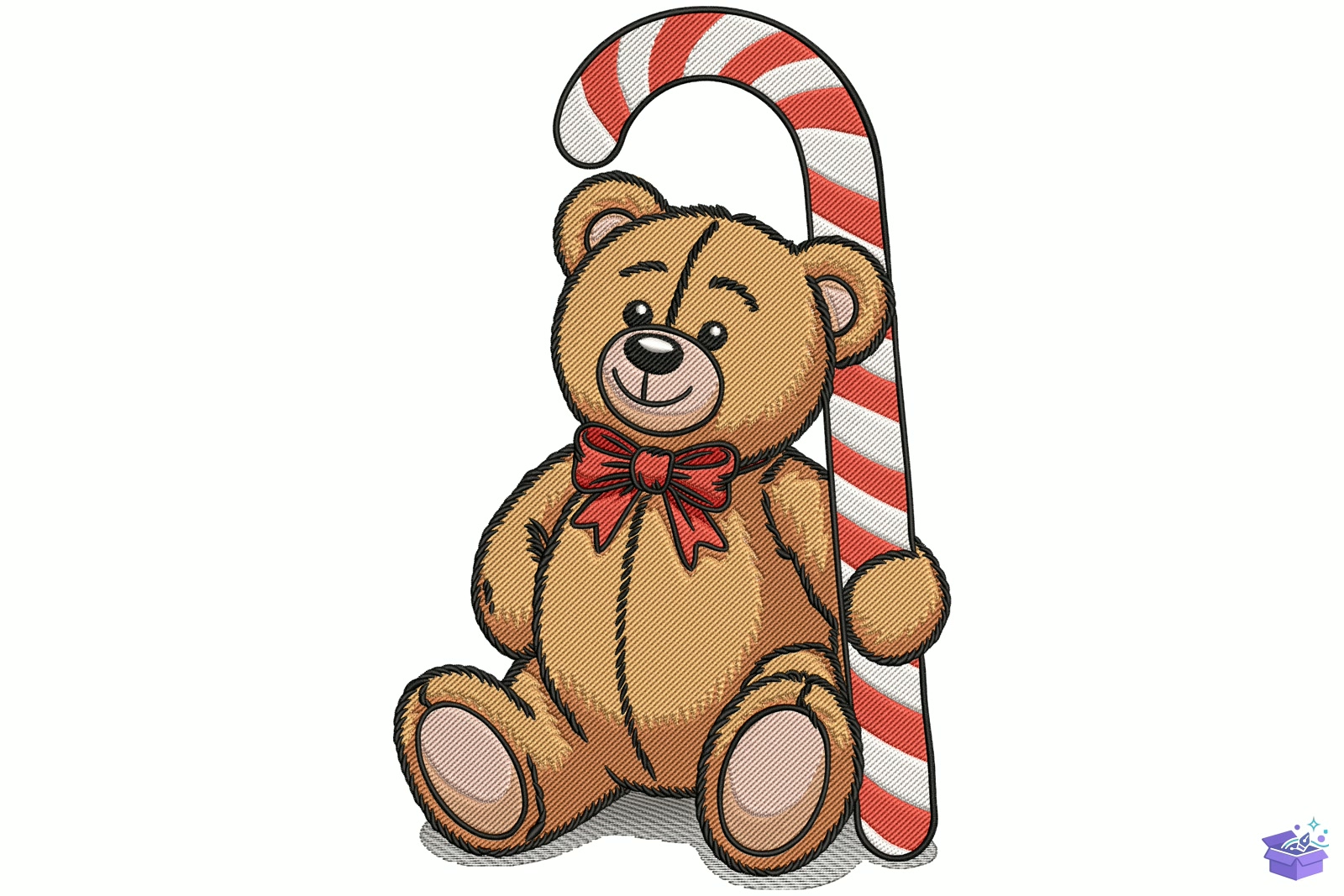 Yılbaşı Teddy Bear - Makine Nakış Deseni (SVG, DXF, EPS, PNG) - detaylı önizleme 5