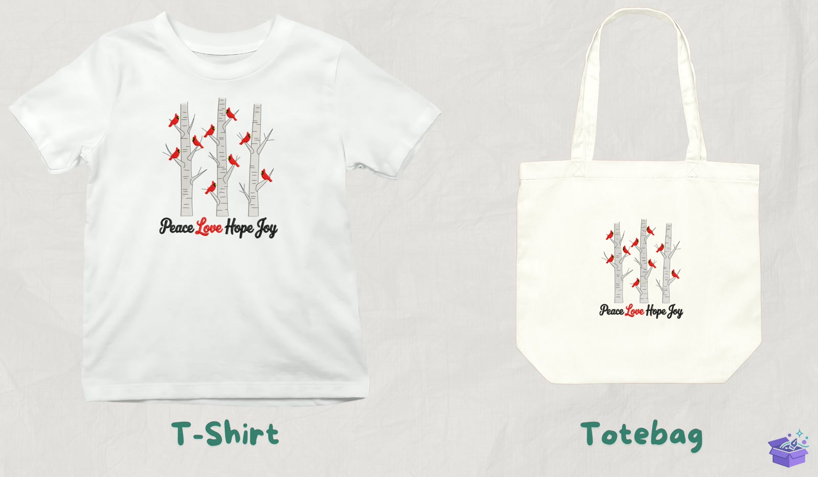 Cardinals On Birch Trees - Makine Nakış Deseni (SVG, DXF, EPS, PNG) - detaylı önizleme 3
