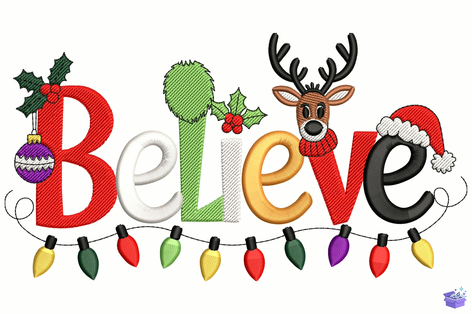 Believe Yılbaşı - Makine Nakış Deseni (SVG, DXF, EPS, PNG) - detaylı önizleme 5