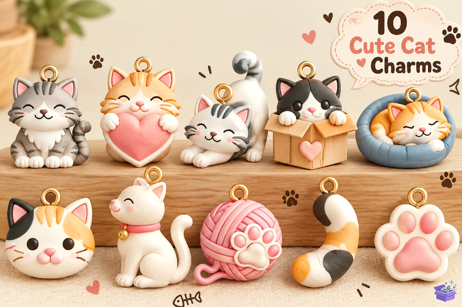 Cute Kedi Charms 3D Baskı Files - 3D Baskı ve Model Dosyası (STL, OBJ, 3MF) - detaylı önizleme 6