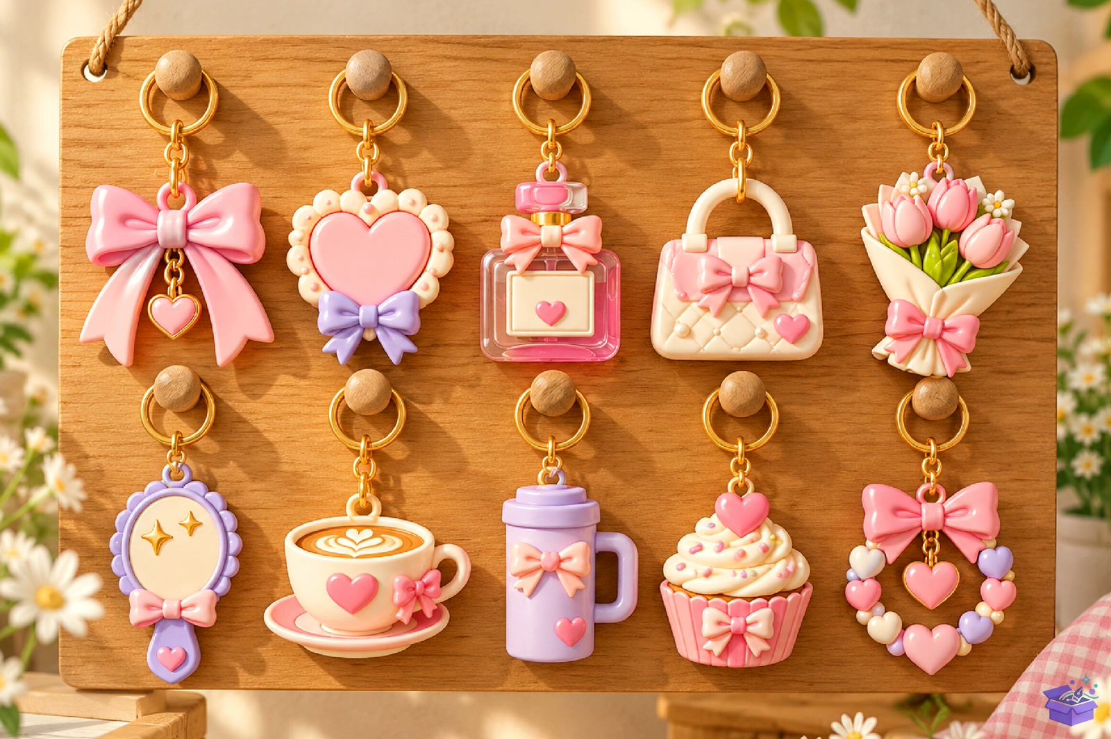 Pretty Pink Charms Anahtarlık 3D Baskı - 3D Baskı ve Model Dosyası (STL, OBJ, 3MF) - detaylı önizleme 2