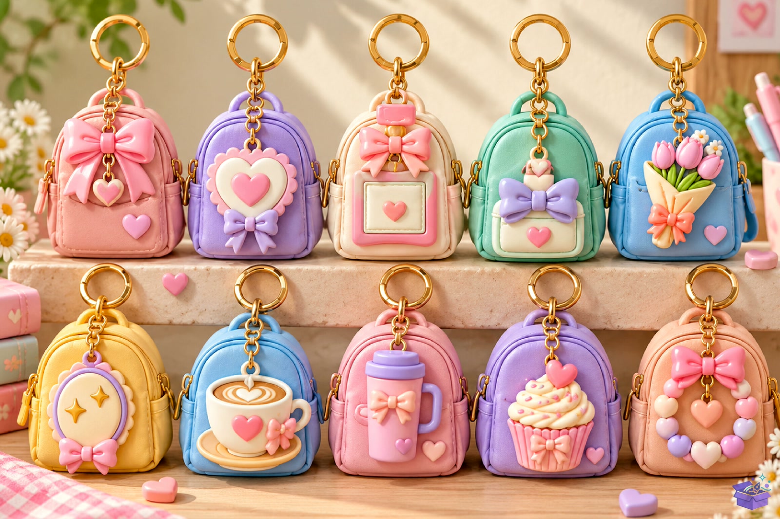 Pretty Pink Charms Anahtarlık 3D Baskı - 3D Baskı ve Model Dosyası (STL, OBJ, 3MF) - detaylı önizleme 3