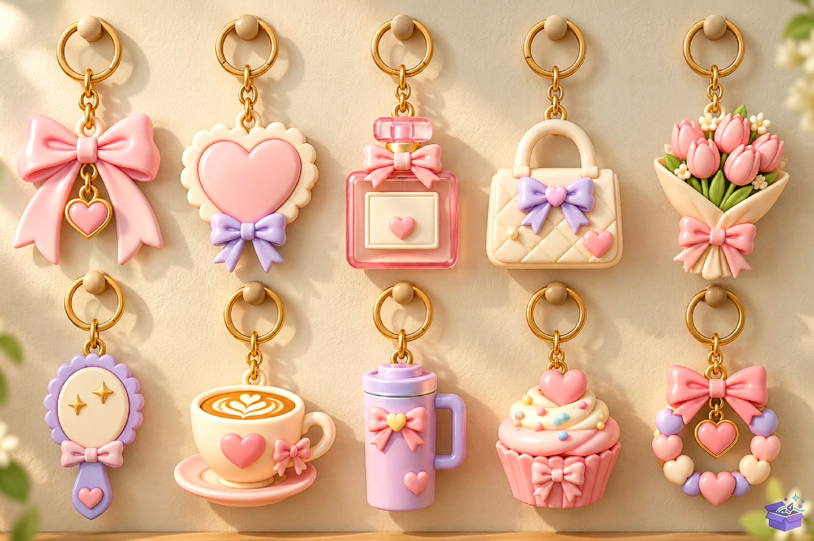 Pretty Pink Charms Anahtarlık 3D Baskı - 3D Baskı ve Model Dosyası (STL, OBJ, 3MF) - detaylı önizleme 4