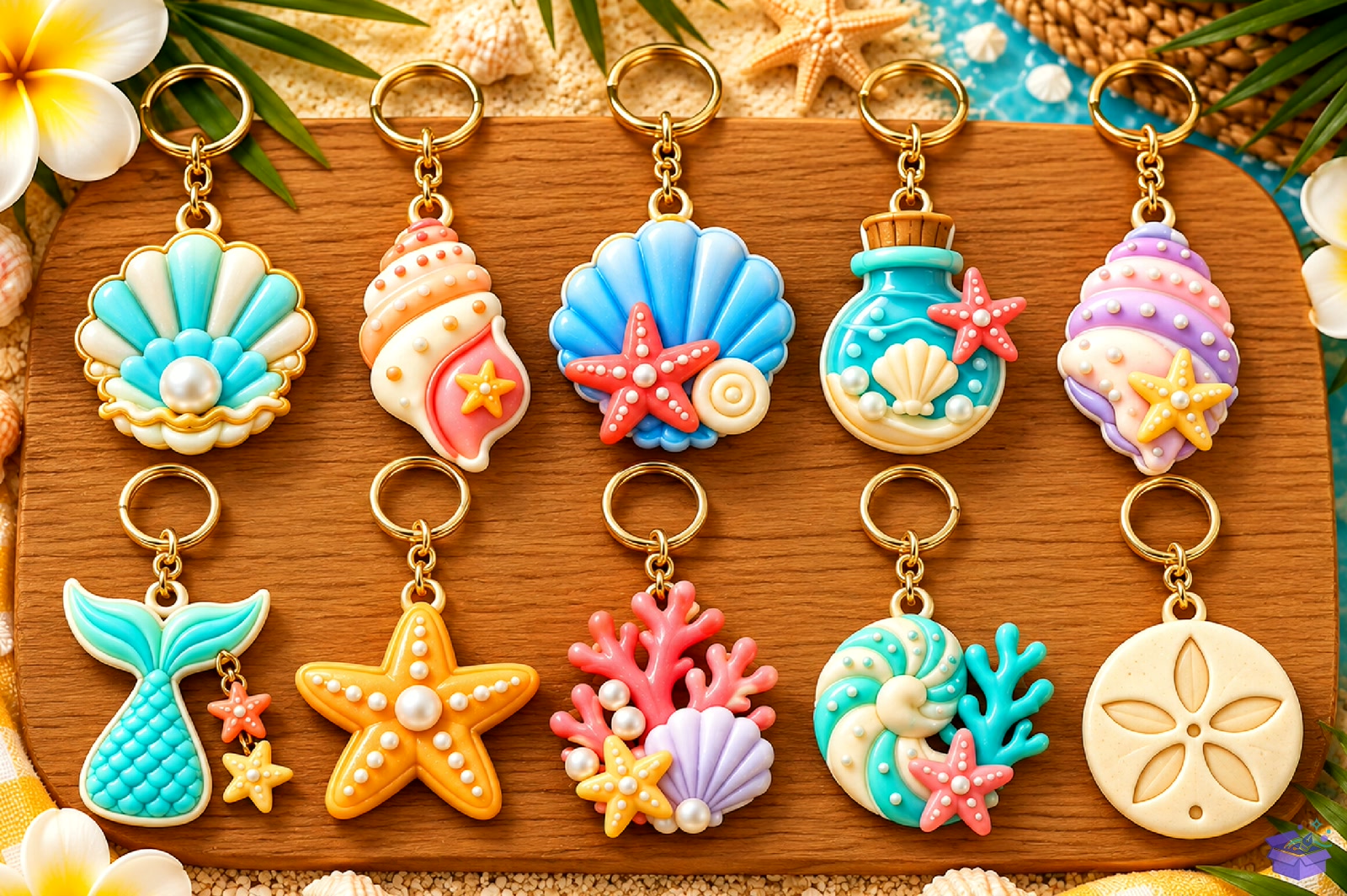 Pastel Beach Charm Collection Designs - 3D Baskı ve Model Dosyası (STL, OBJ, 3MF) - detaylı önizleme 2