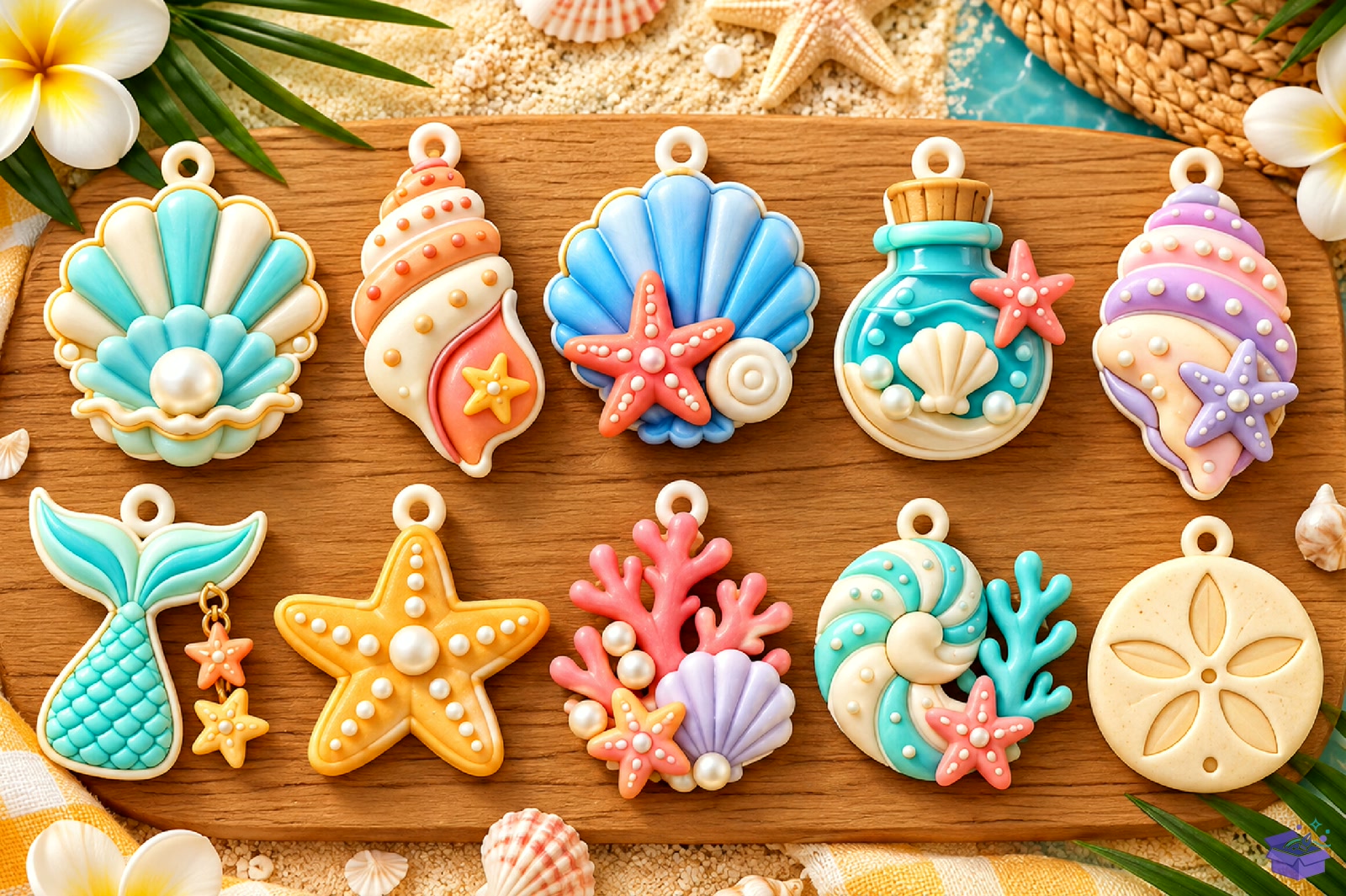 Pastel Beach Charm Collection Designs - 3D Baskı ve Model Dosyası (STL, OBJ, 3MF) - detaylı önizleme 3