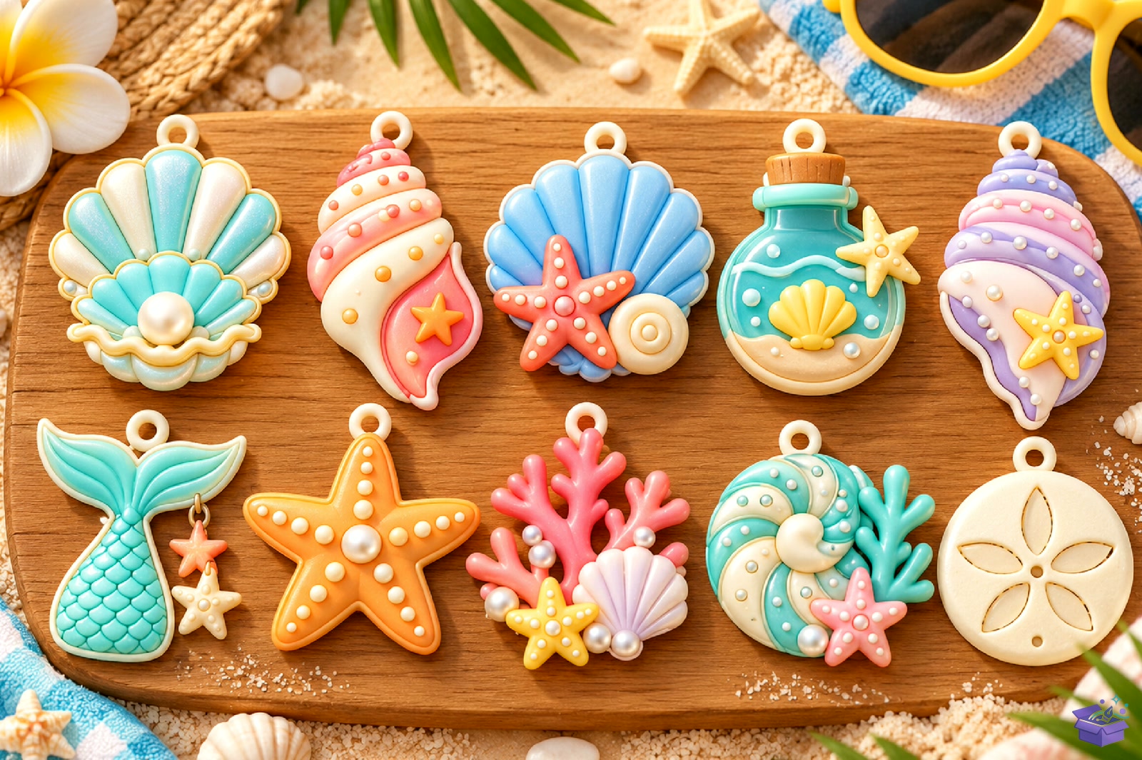 Pastel Beach Charm Collection Designs - 3D Baskı ve Model Dosyası (STL, OBJ, 3MF) - detaylı önizleme 4