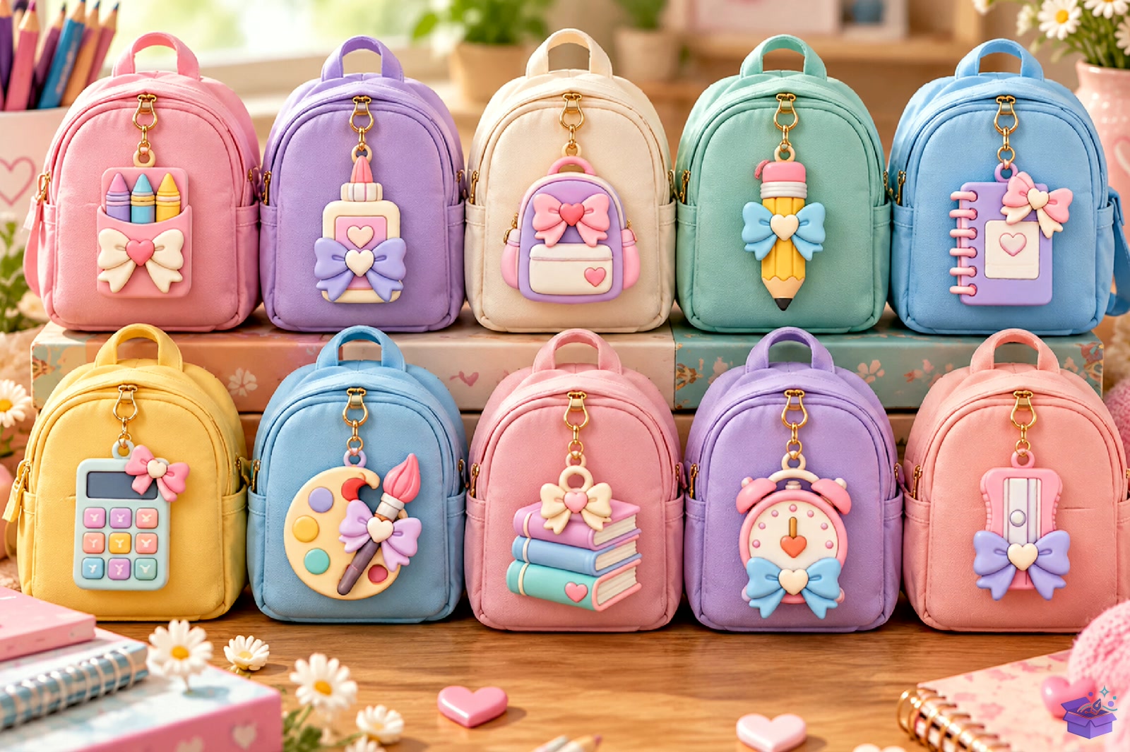 Cute School Supplies Anahtarlık Design - 3D Baskı ve Model Dosyası (STL, OBJ, 3MF) - detaylı önizleme 4