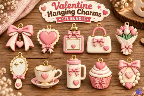 Valentine Hanging Charms STL - 3D Baskı ve Model Dosyası (STL, OBJ, 3MF) - 3D Baskı  İndir (STL, OBJ, 3MF)