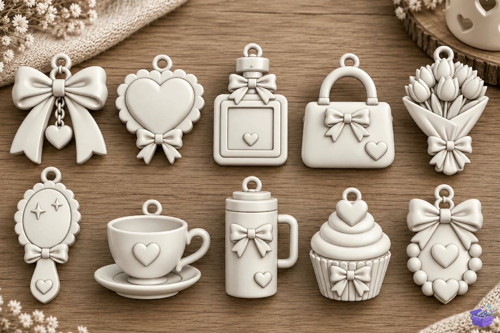 Valentine Hanging Charms STL - 3D Baskı ve Model Dosyası (STL, OBJ, 3MF) - detaylı önizleme 5