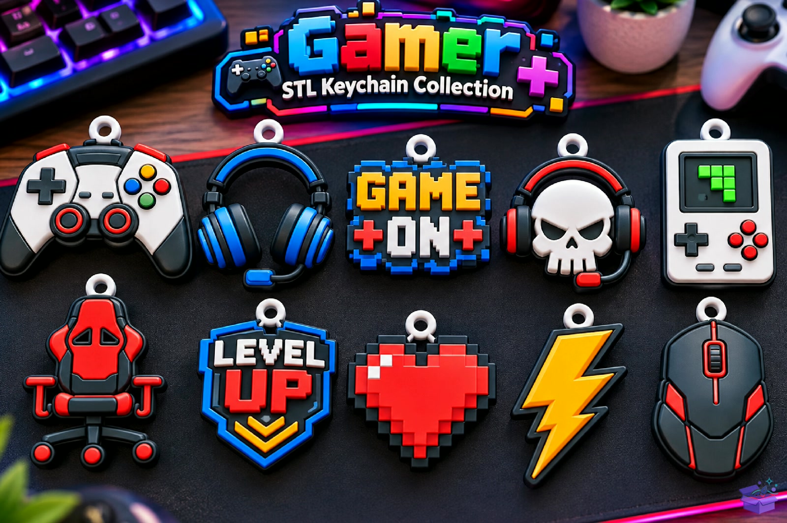 Gamer STL Anahtarlık Collection - 3D Baskı ve Model Dosyası (STL, OBJ, 3MF) - detaylı önizleme 3
