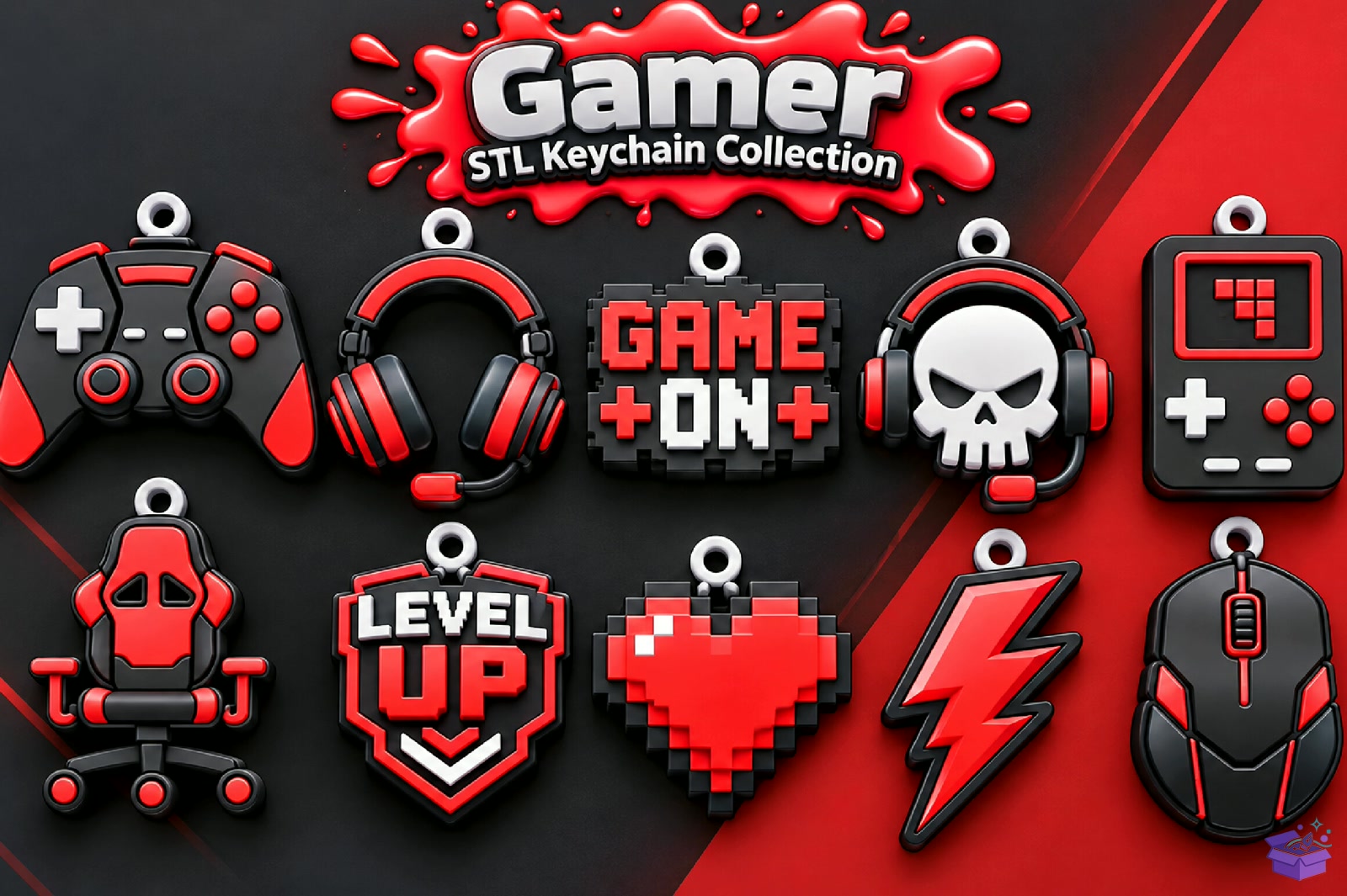 Gamer STL Anahtarlık Collection - 3D Baskı ve Model Dosyası (STL, OBJ, 3MF) - detaylı önizleme 5