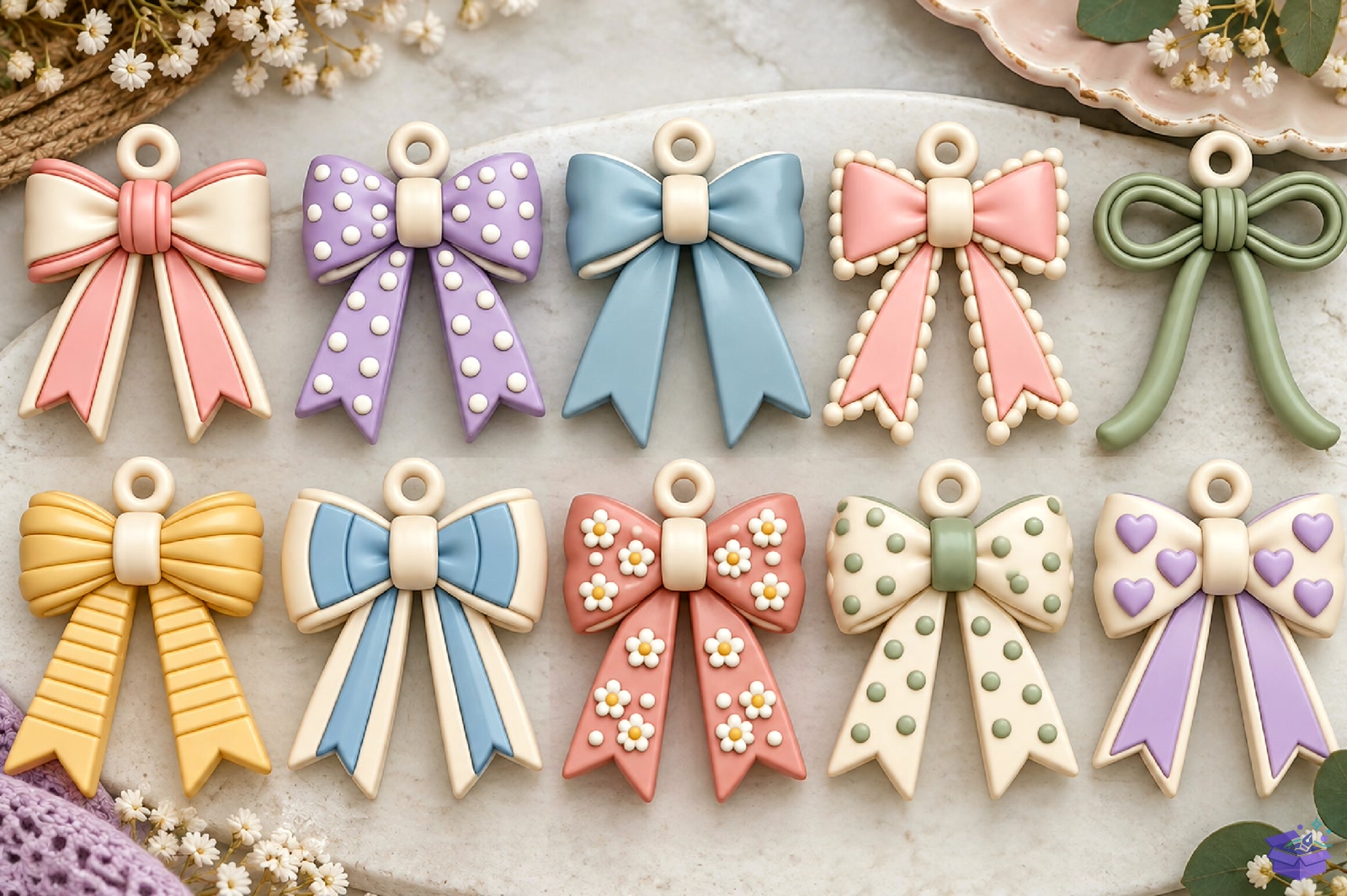 Bow Ribbon STL Anahtarlık Collection - 3D Baskı ve Model Dosyası (STL, OBJ, 3MF) - detaylı önizleme 2