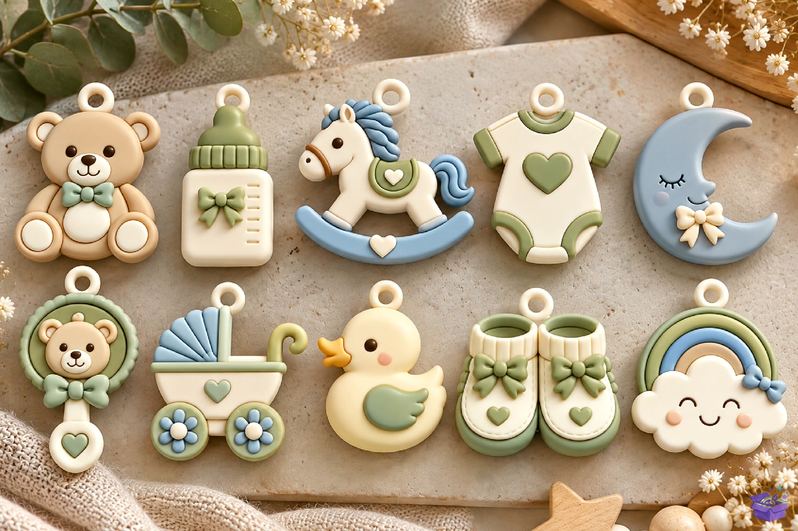 Baby Shower Hanging Charms STL - 3D Baskı ve Model Dosyası (STL, OBJ, 3MF) - detaylı önizleme 2