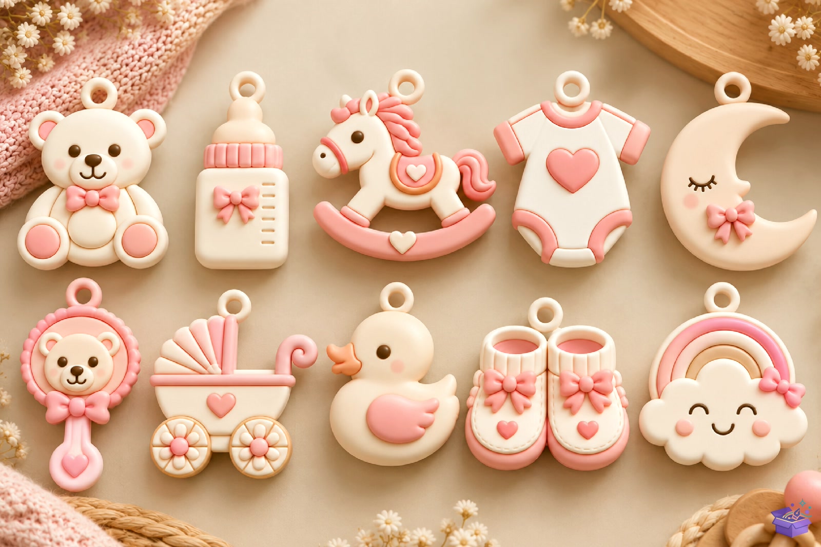 Baby Shower Hanging Charms STL - 3D Baskı ve Model Dosyası (STL, OBJ, 3MF) - detaylı önizleme 3