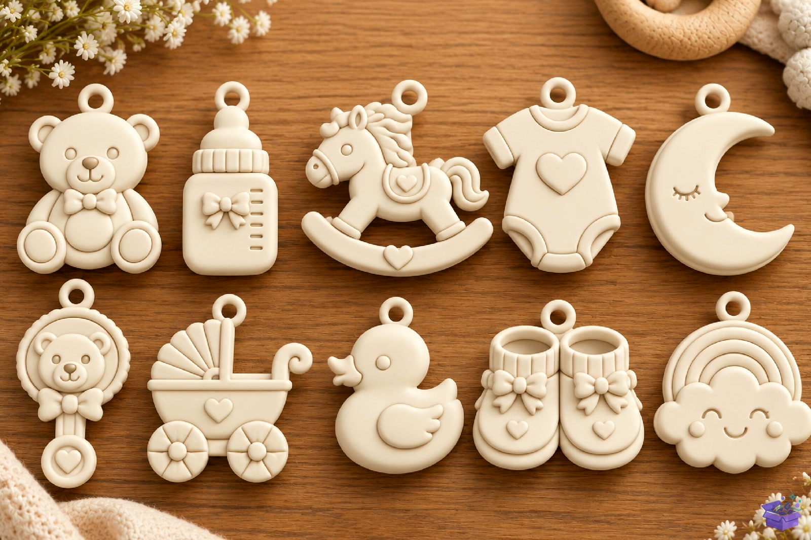 Baby Shower Hanging Charms STL - 3D Baskı ve Model Dosyası (STL, OBJ, 3MF) - detaylı önizleme 4