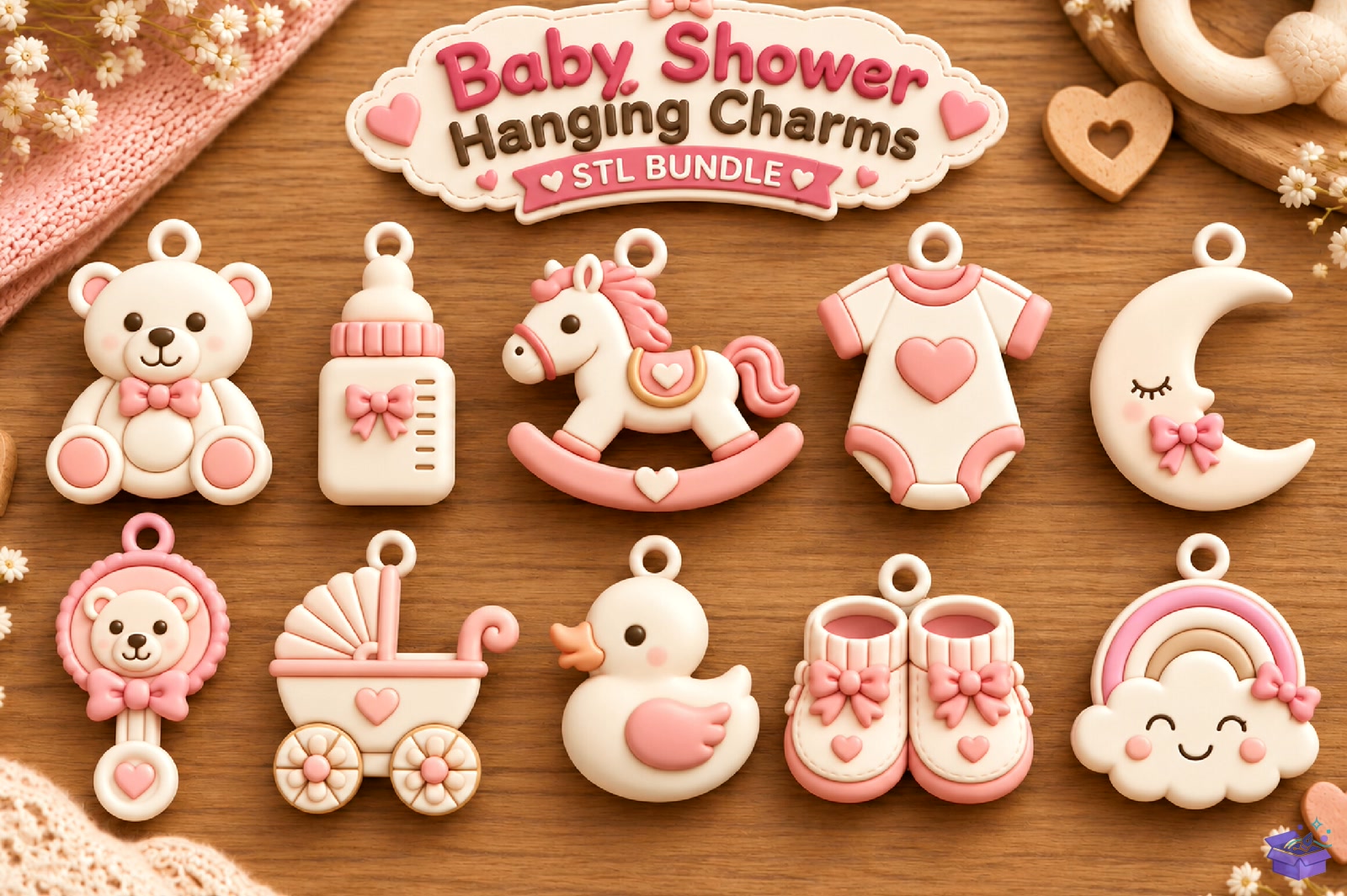Baby Shower Hanging Charms STL - 3D Baskı ve Model Dosyası (STL, OBJ, 3MF) - detaylı önizleme 5