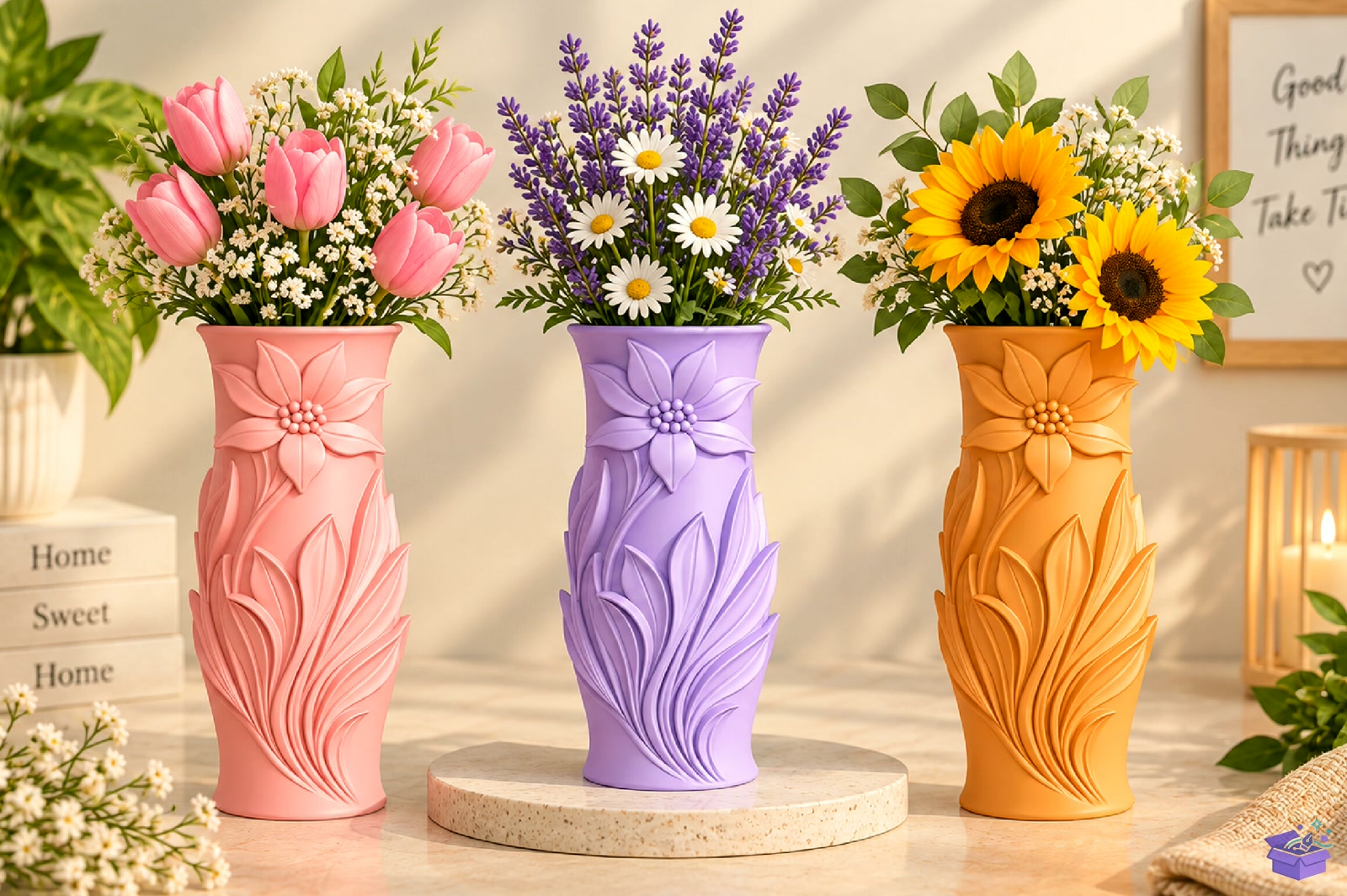 Floral Leaf Vazo Tasarımı 3D STL Design - 3D Baskı ve Model Dosyası (STL, OBJ, 3MF) - detaylı önizleme 3