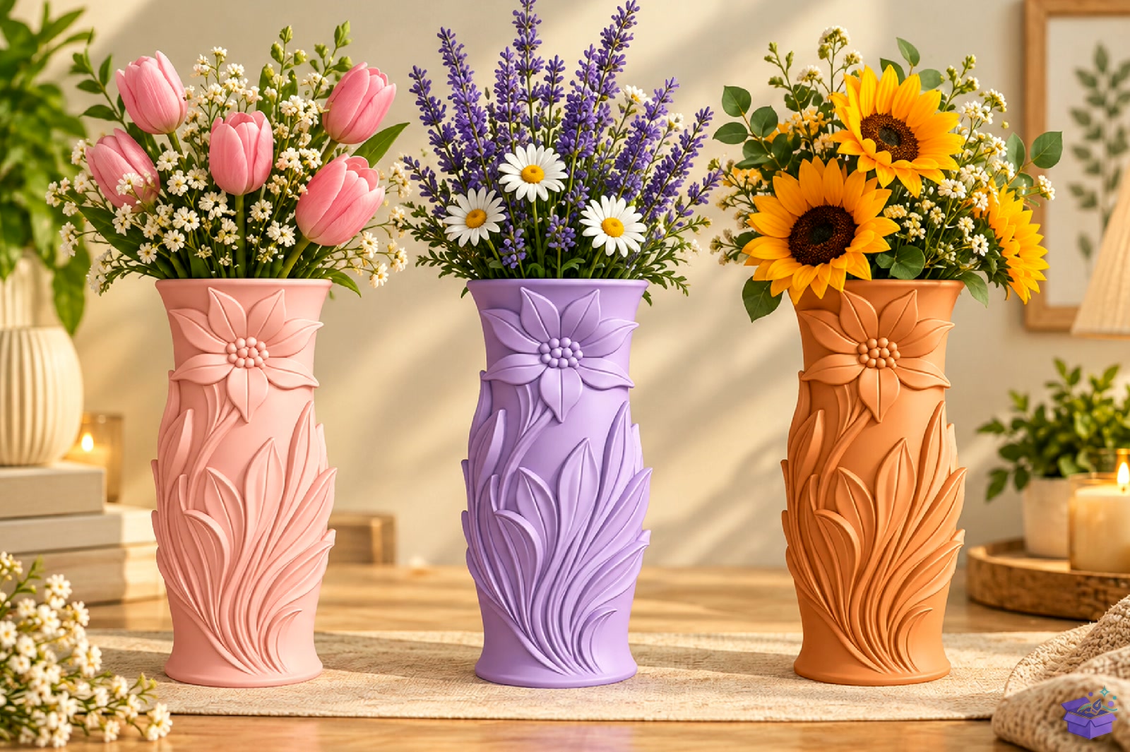 Floral Leaf Vazo Tasarımı 3D STL Design - 3D Baskı ve Model Dosyası (STL, OBJ, 3MF) - detaylı önizleme 4