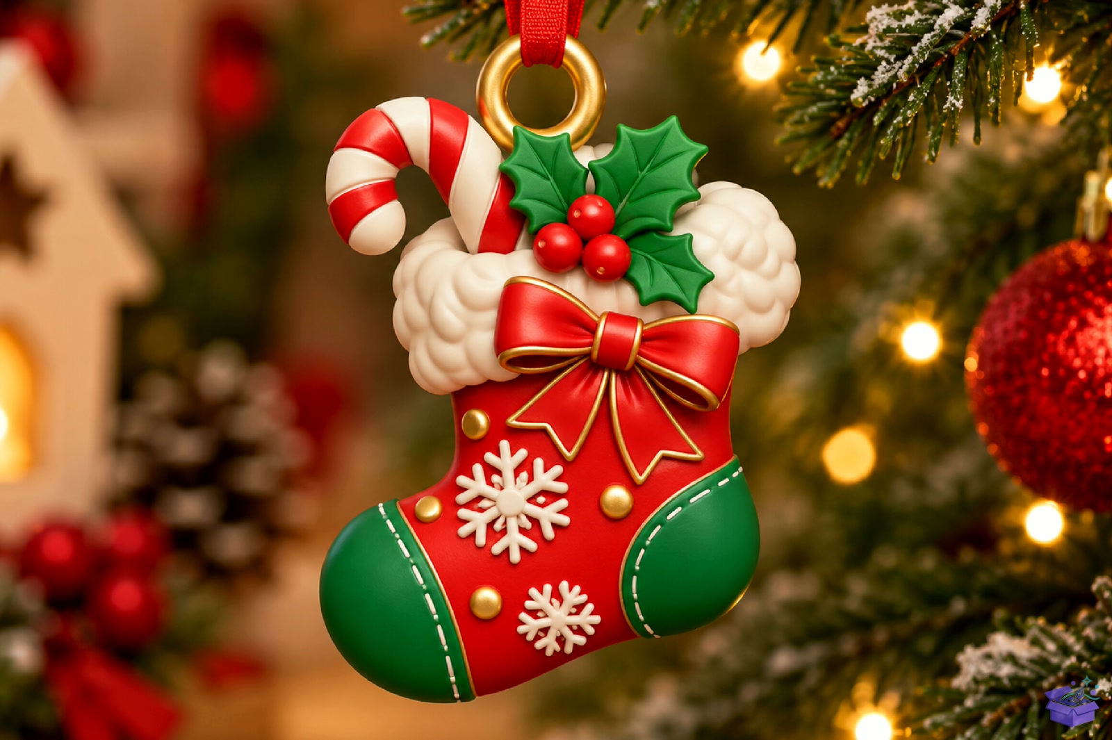 Santa Stocking Anahtarlık STL - 3D Baskı ve Model Dosyası (STL, OBJ, 3MF) - detaylı önizleme 4