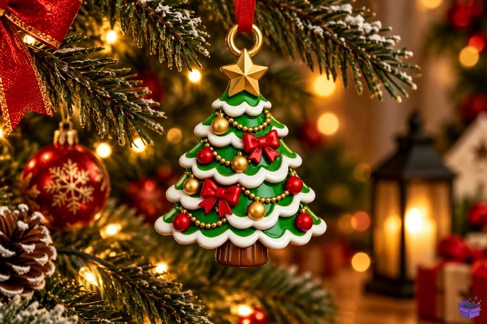 Festive Yılbaşı Ağacı Anahtarlık STL - 3D Baskı ve Model Dosyası (STL, OBJ, 3MF) - detaylı önizleme 2