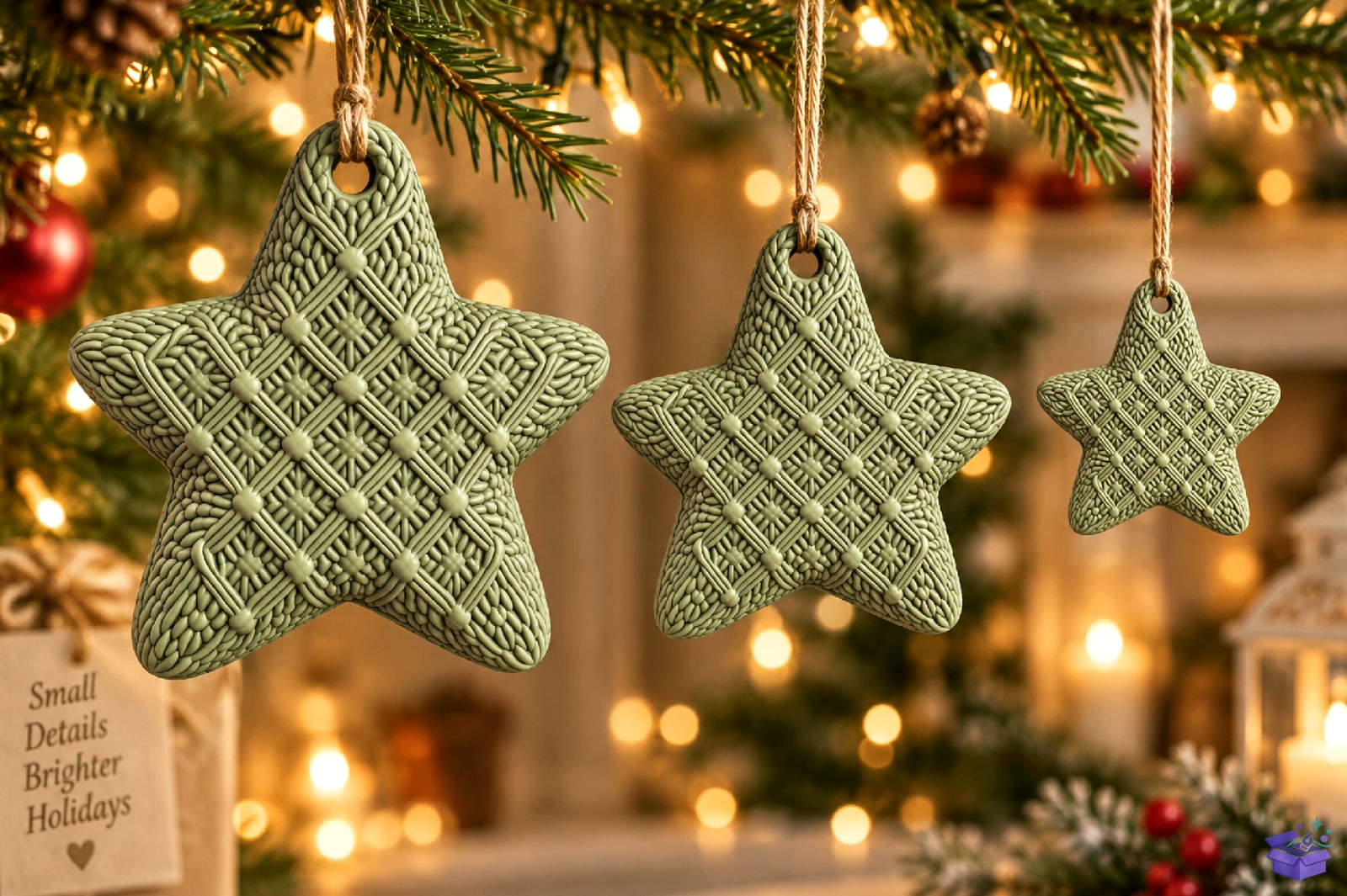 Knit Star Yılbaşı Ağaç Süsü STL - 3D Baskı ve Model Dosyası (STL, OBJ, 3MF) - detaylı önizleme 2