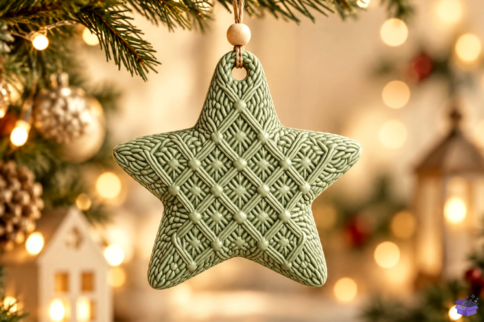 Knit Star Yılbaşı Ağaç Süsü STL - 3D Baskı ve Model Dosyası (STL, OBJ, 3MF) - detaylı önizleme 3